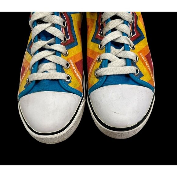 Harajuku Lovers Rainbow ZigZag Sneakers Hi Top Women's Size 6 Medium Funky&Fun - Picture 6 of 9
